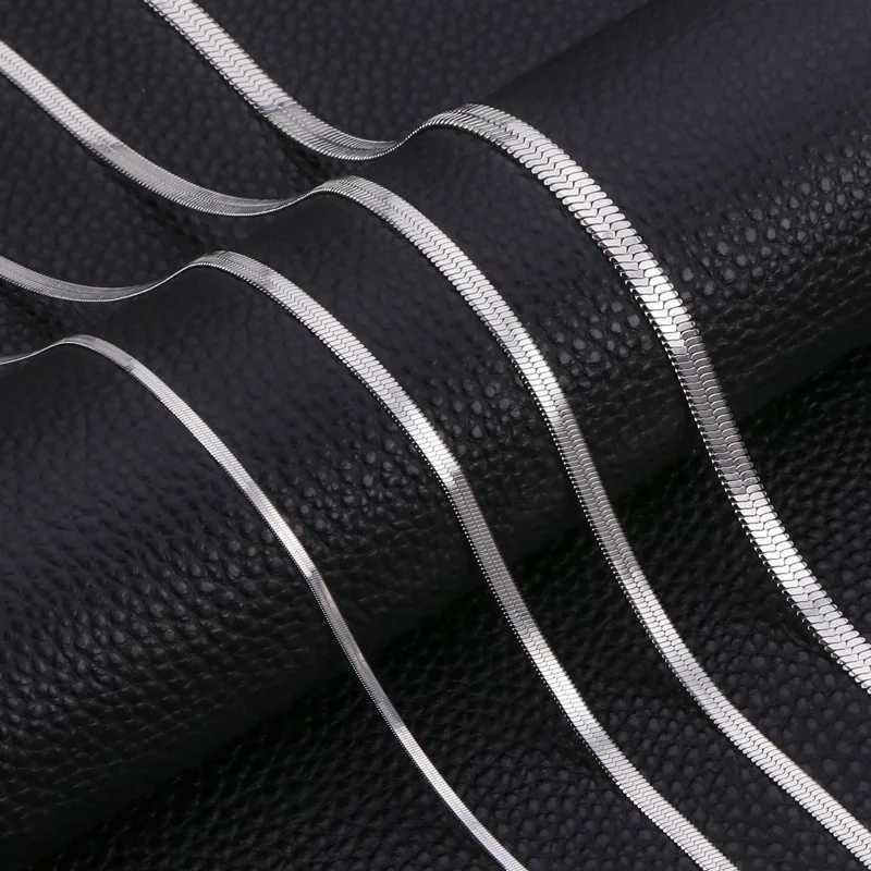 Hongtong Blade Chain Necklace for Women Men Fashion Stainless Steel Gold Color Silver Color 2/3/4/5MM 45/50/55/60CM Choker Gift XJ250708