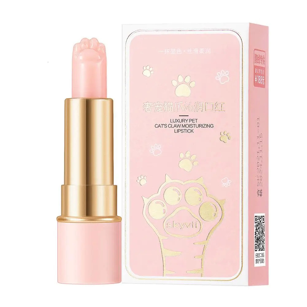 Cat Paw Shaped Cute Pink Lips Balm Natural Plant Nourishing ing Fade lip lines soothing Lip Care 250726
