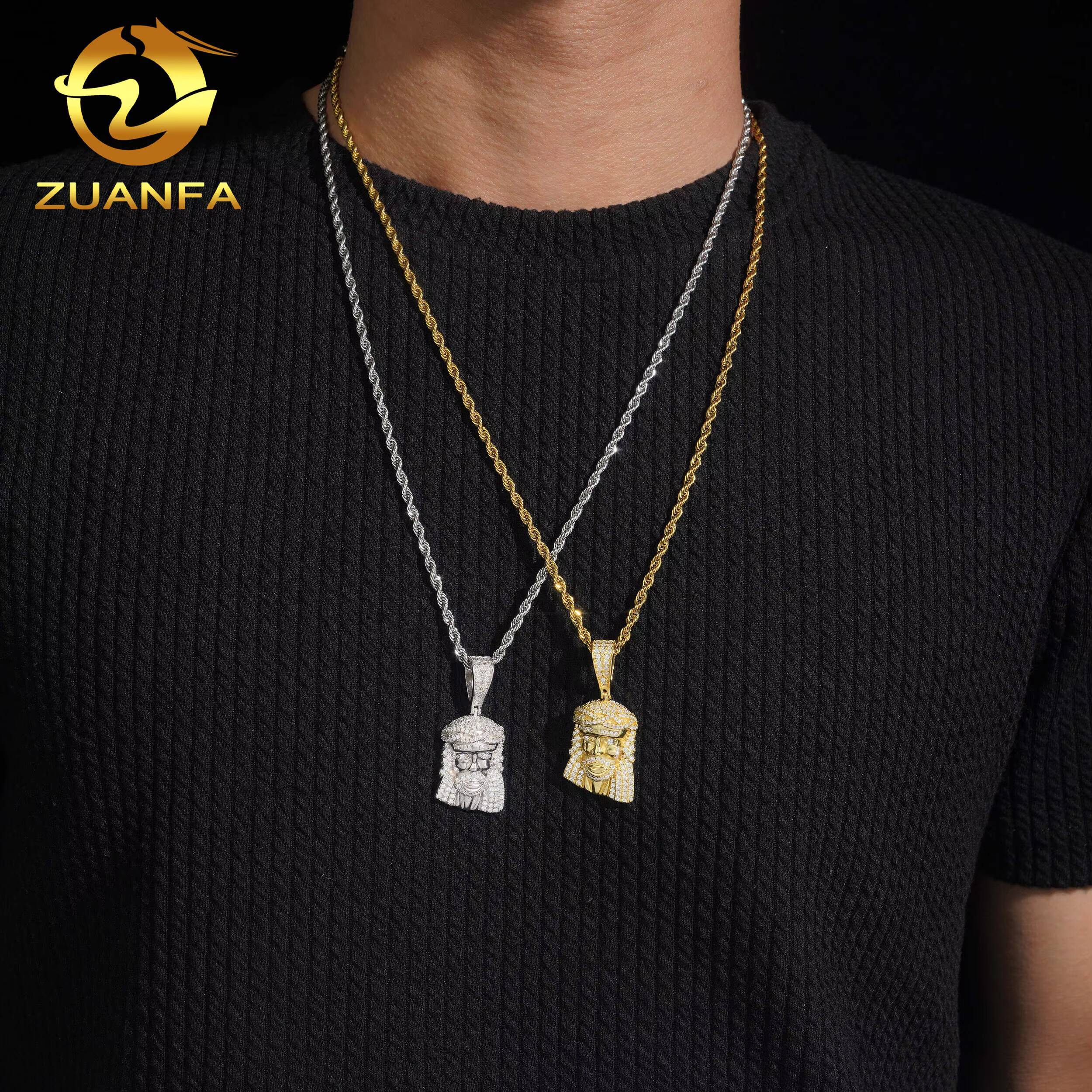 Hip Hop Jewelry GRA Certified Pass Diamond Tester Custom 18K Gold Plated 925 Silver Iced Out VVS Moissanite Jesus Pendant