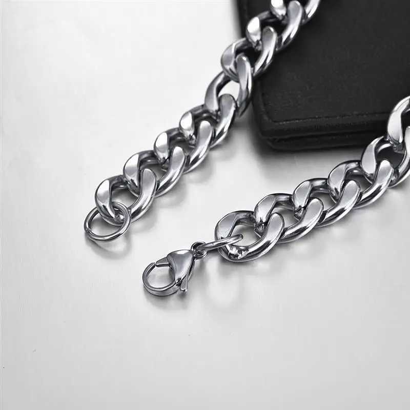 Stainless Steel Chain Necklace for Men Women Curb Cuban Link Chain Gold Color Silver Color Punk Choker Fashion Mens Jewelry Gift XJ250708