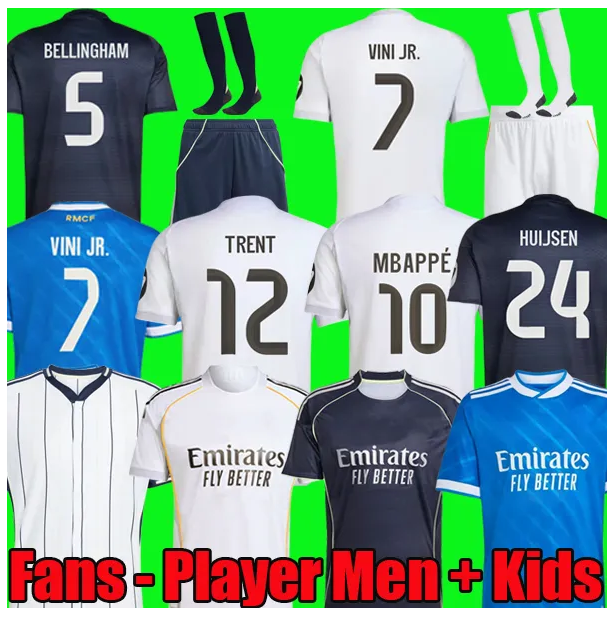 25 26 real MBAPPE BELLINGHAM VINI JR MaDrIdS soccer jerseys real valverde CARVAJAL 2025 2026 football shirt CAMAVINGA Camisetas MaDrIdS men kids kit ENDRICK