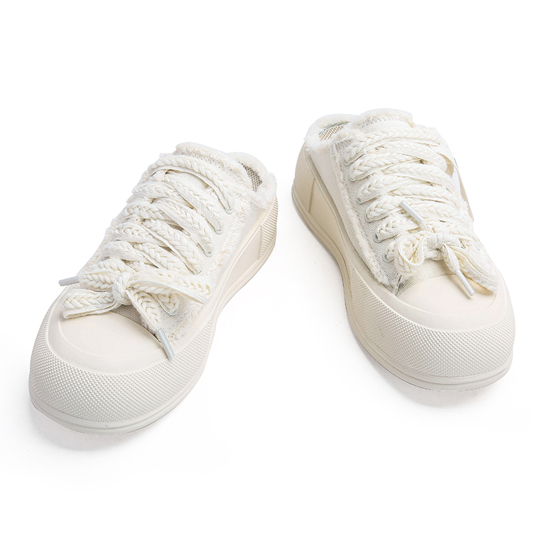 Women's Casual Thick Sole Sneakers - Vintage Dad Shoes with Canvas Upper