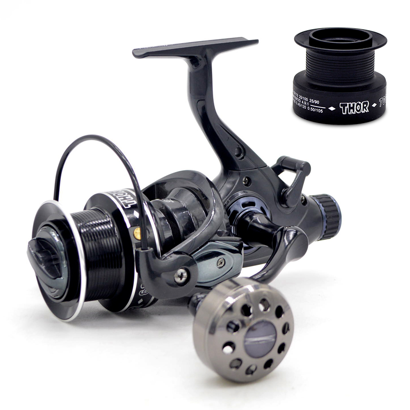 Baitfeeder Spinning Reel for Live Liner Carp Catfish Fishing - Front and Rear Drag System - 4000 to 10000 Series