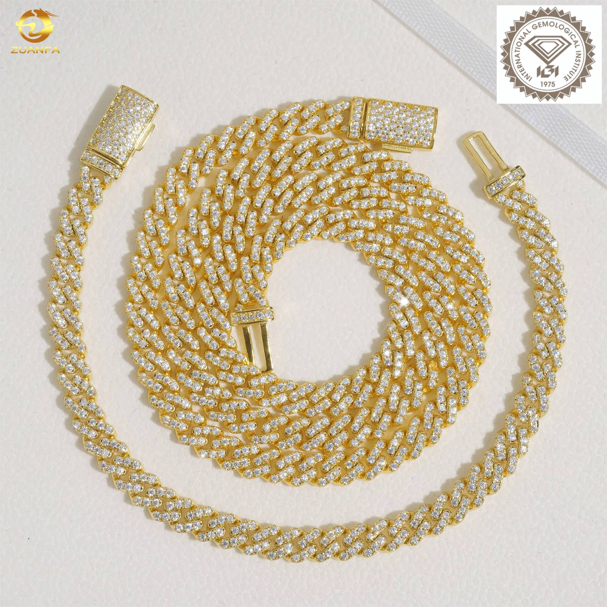 Custom Name Lock Clasp S925 Sterling Silver Iced Out 6MM Cuban Link Chain Hip Hop Lab Grown Diamond Necklace