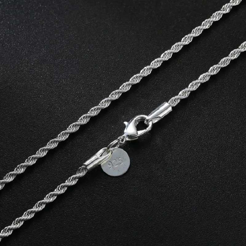 925 Sterling Silver 2MM Twist Chain Necklace for Women 16-30 Inches Fashion Designer Party Wedding Charm Jewelry Fine Gifts XJ250708