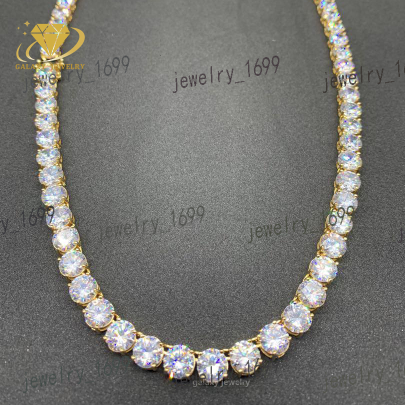 Designer 8mm Vvs Lab Moissanite 925 Silver Diamond Big Iced Out 10k 14k Gold Plated Tennis Chain Set Bracelet Necklace Mens