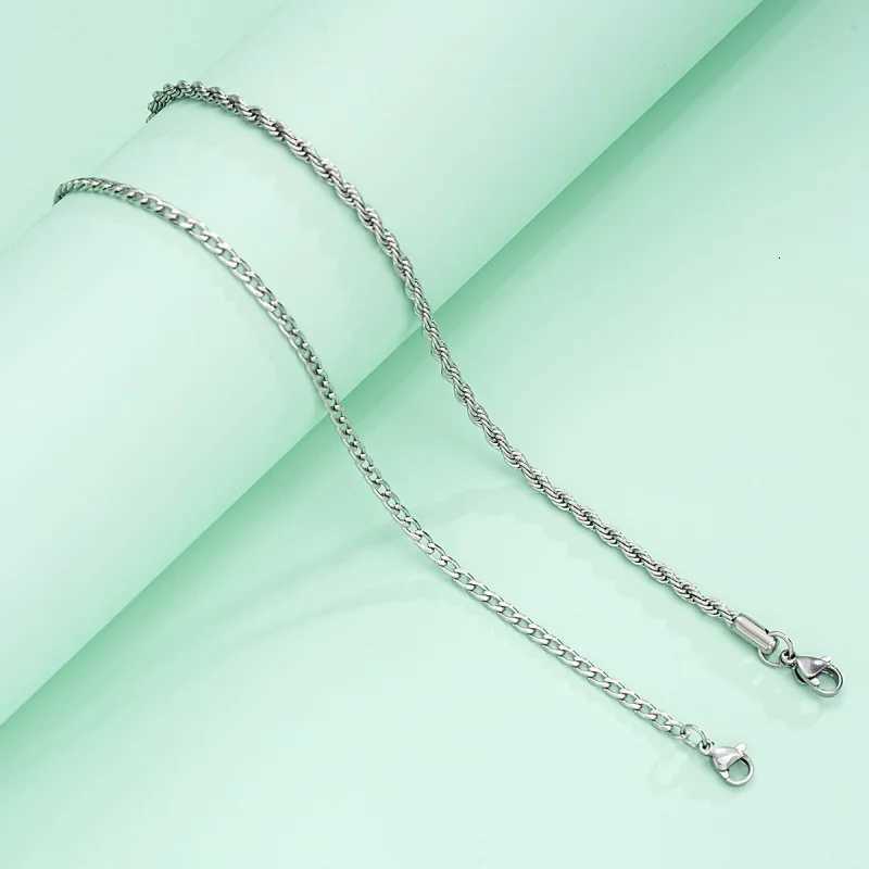 Men Stainless Steel Chain Bracelet for Women Hand Bangle in Gold/Silver Color Foot Ankle Anklet Jewelry Accessories DIY Gift W250728