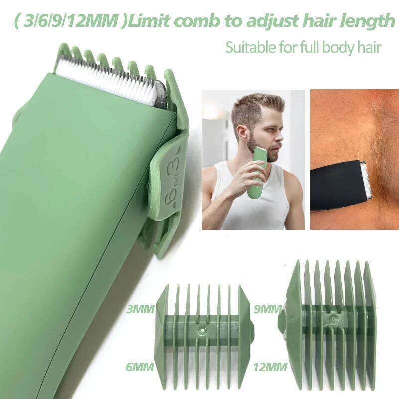 Balls Pubic & Hair Trimmer Groin Men, IPX7 Waterproof Electric Body Groomer with Replaceable Ceramic Blade