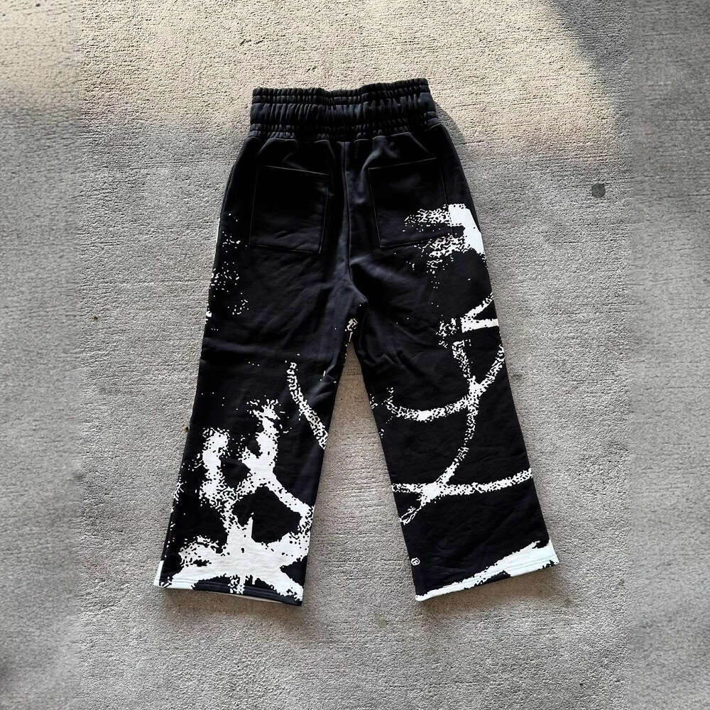 Loose Drawstring Elastic Waist with Printed Pattern Dark Anime High Street Style Pants Sweatpants