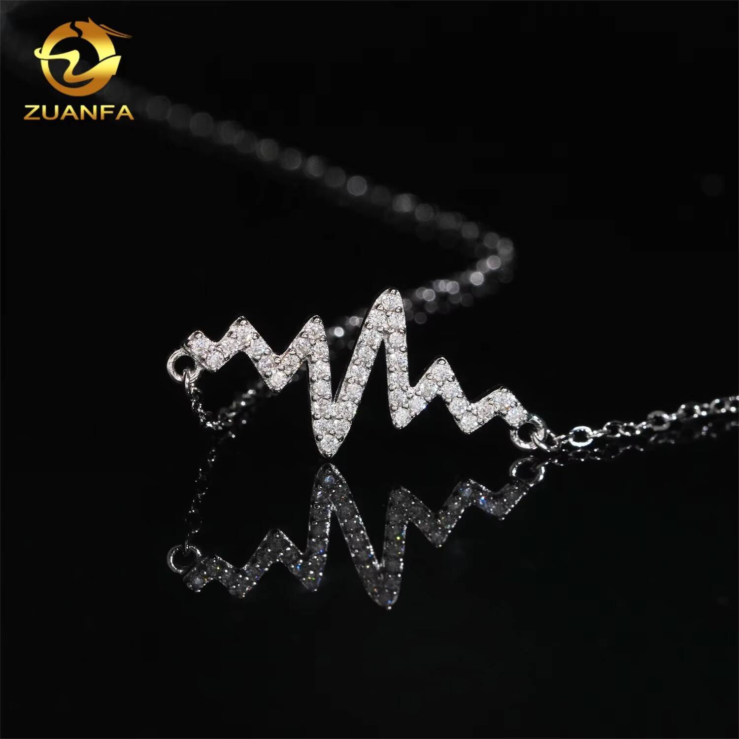 New Arrival Fashion S925 VVS Moissanite Silver Chain Initial Pendant Charm Necklace for Women