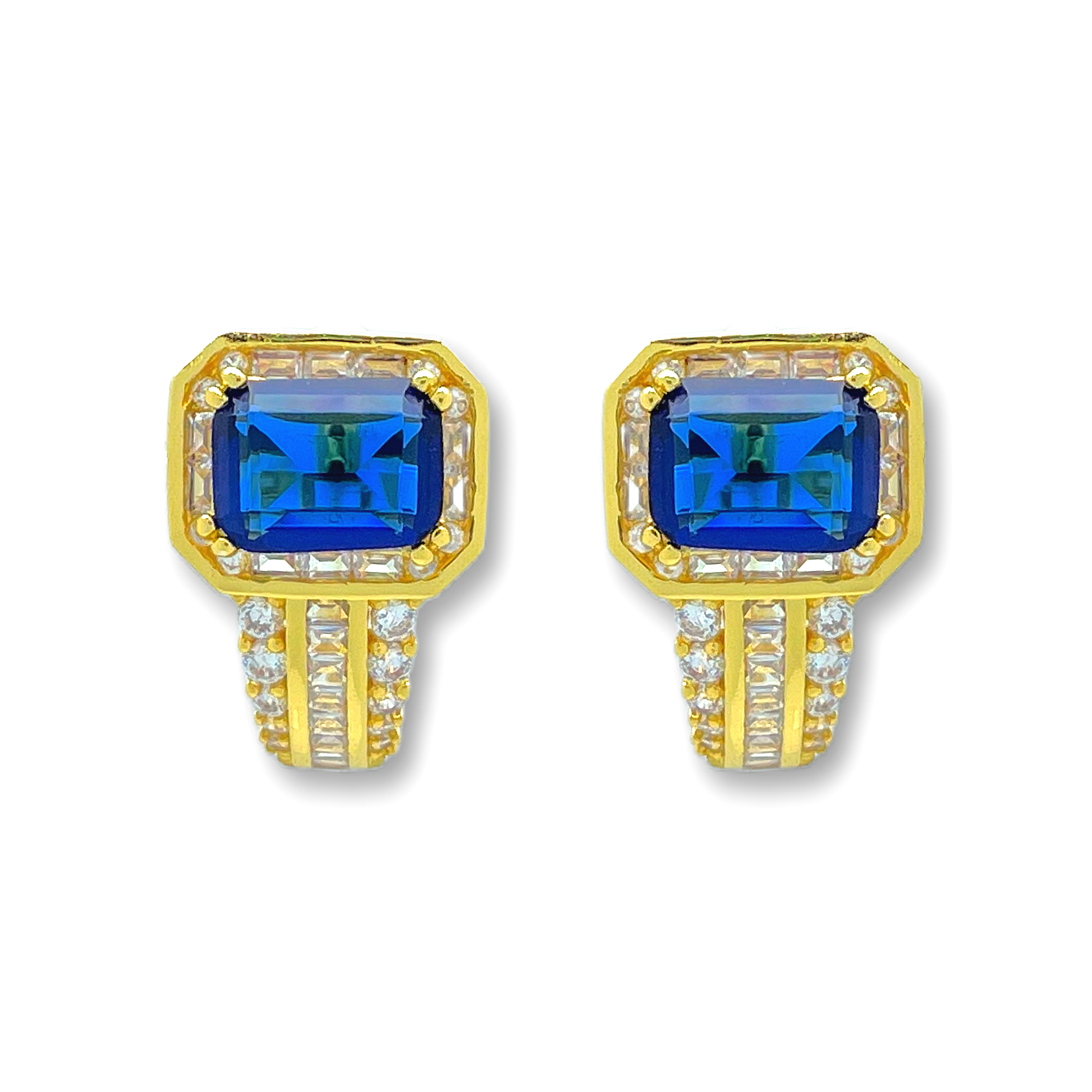 Minimalist Style Gold Plated Earrings with Sterling Silver Ear Posts for Women