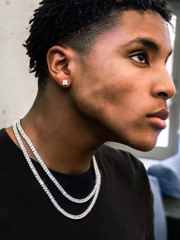 Hip Hop Acrylic Crystal Tennis Chain Necklace For Men Rock Choker Necklace For Women Fashion Party Jewelry Gift 250722