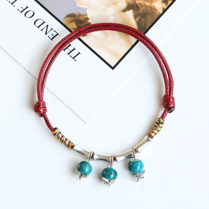 Bamboo Knot Bracelet for Women Artistic Woven Bracelet Jingdezhen Ceramic Bracelet Porcelain Bead Jewelry Friend Small Accessories 250726