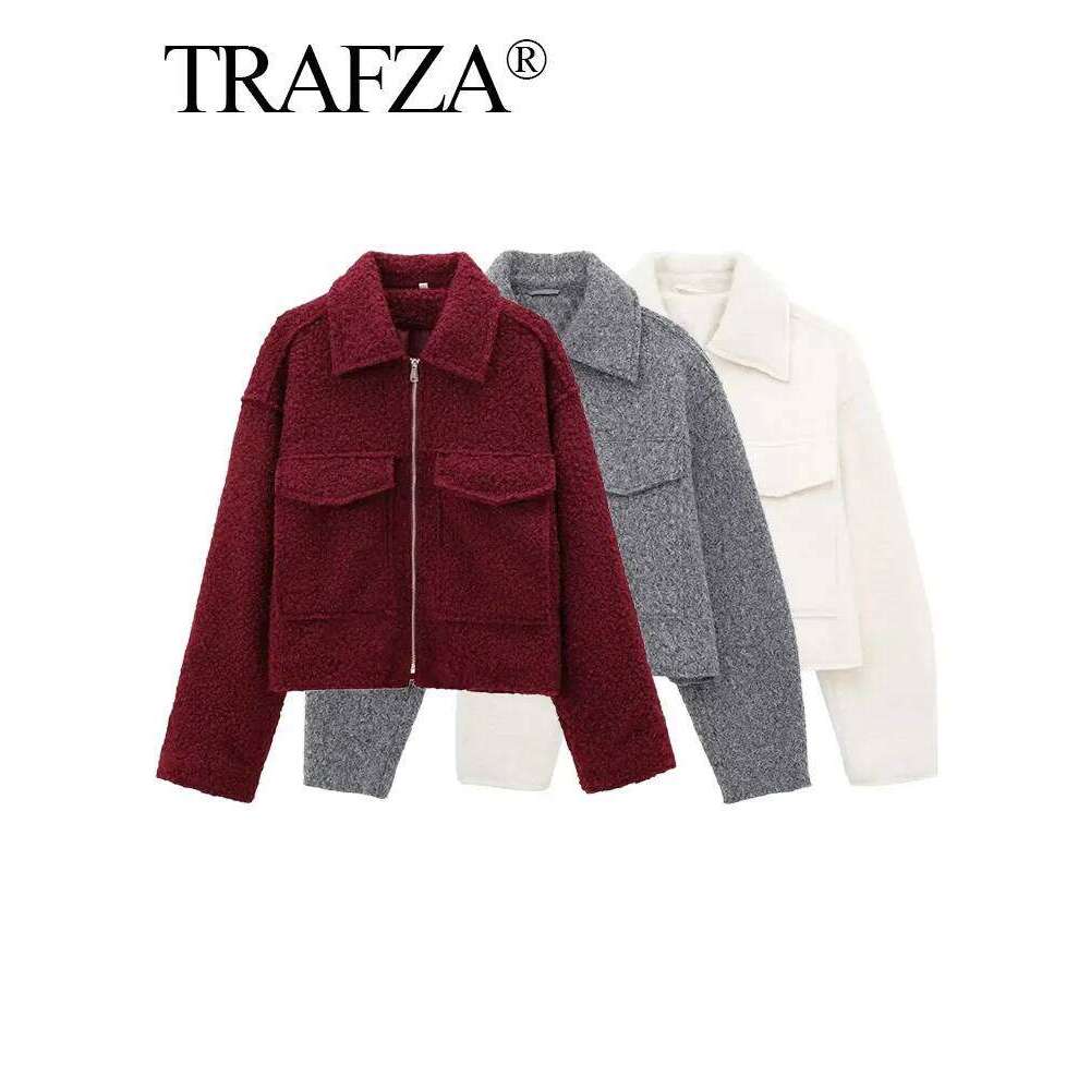 hoodie Women Autumn Casual Solid Jacket Zipper Fashion Lapel Long Sleeve Coat With Front Flap Pocket Female Chic Grey Outwear jacket