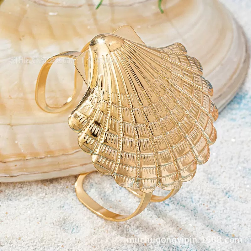 Women's Fashion Metal Starfish Shell Arm Ring Daily Commute Holiday Beach Style Bracelet