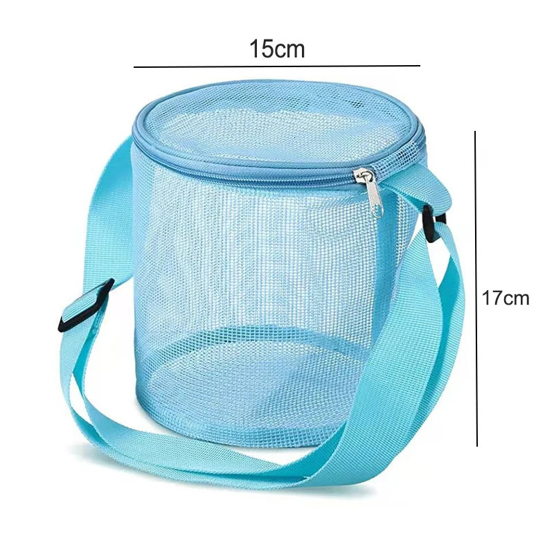 mesh shell storage bag beach three-dimensional circular sand bucket toy sorting and collection bag 250723