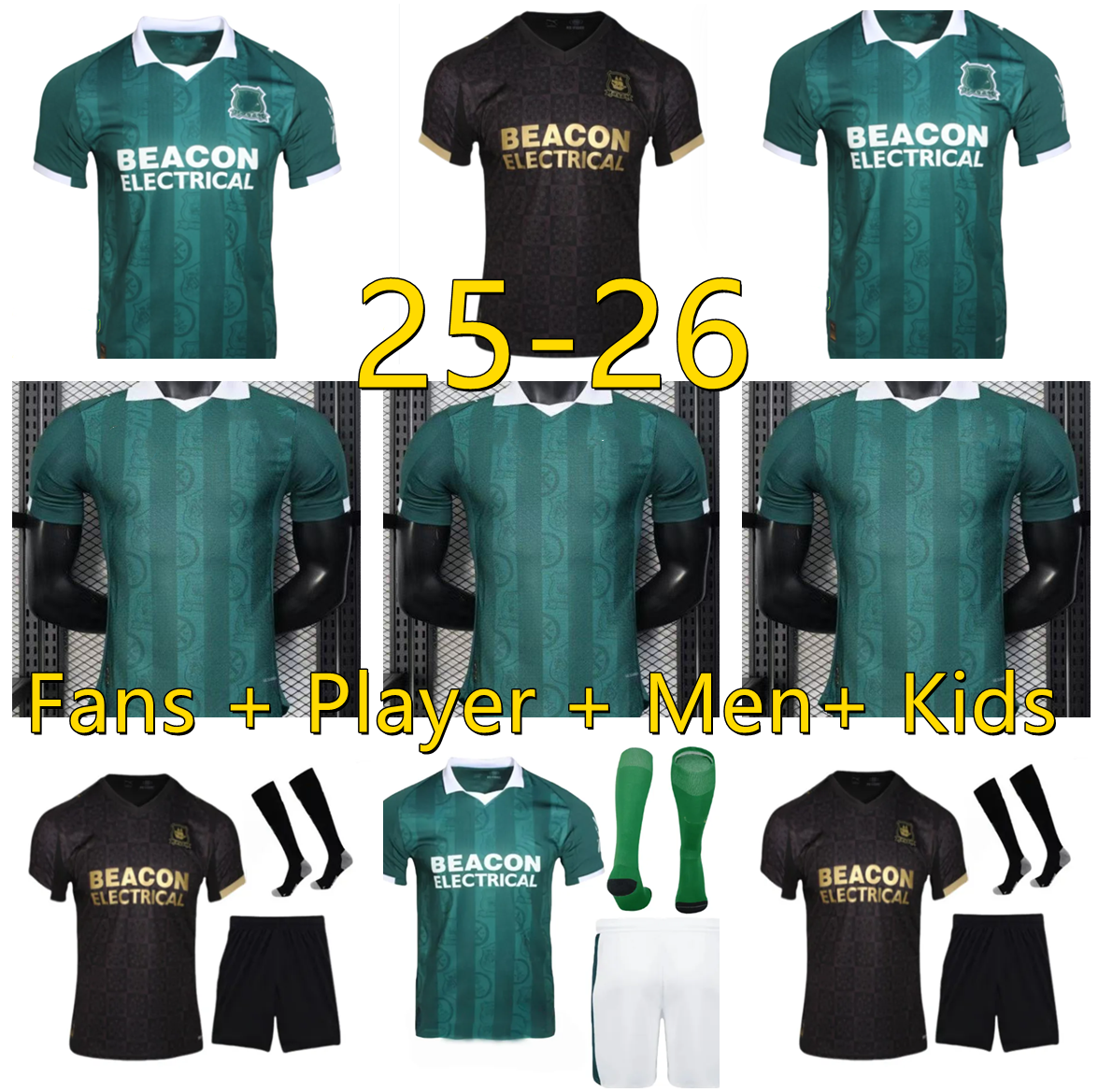 25 26 Plymouth player version Soccer Jerseys green ALHAJJ WHITTAKER RANDELL EDWARDS CISSOKO Maillot Foot Home Away Official 2025 2026 Men kids Football