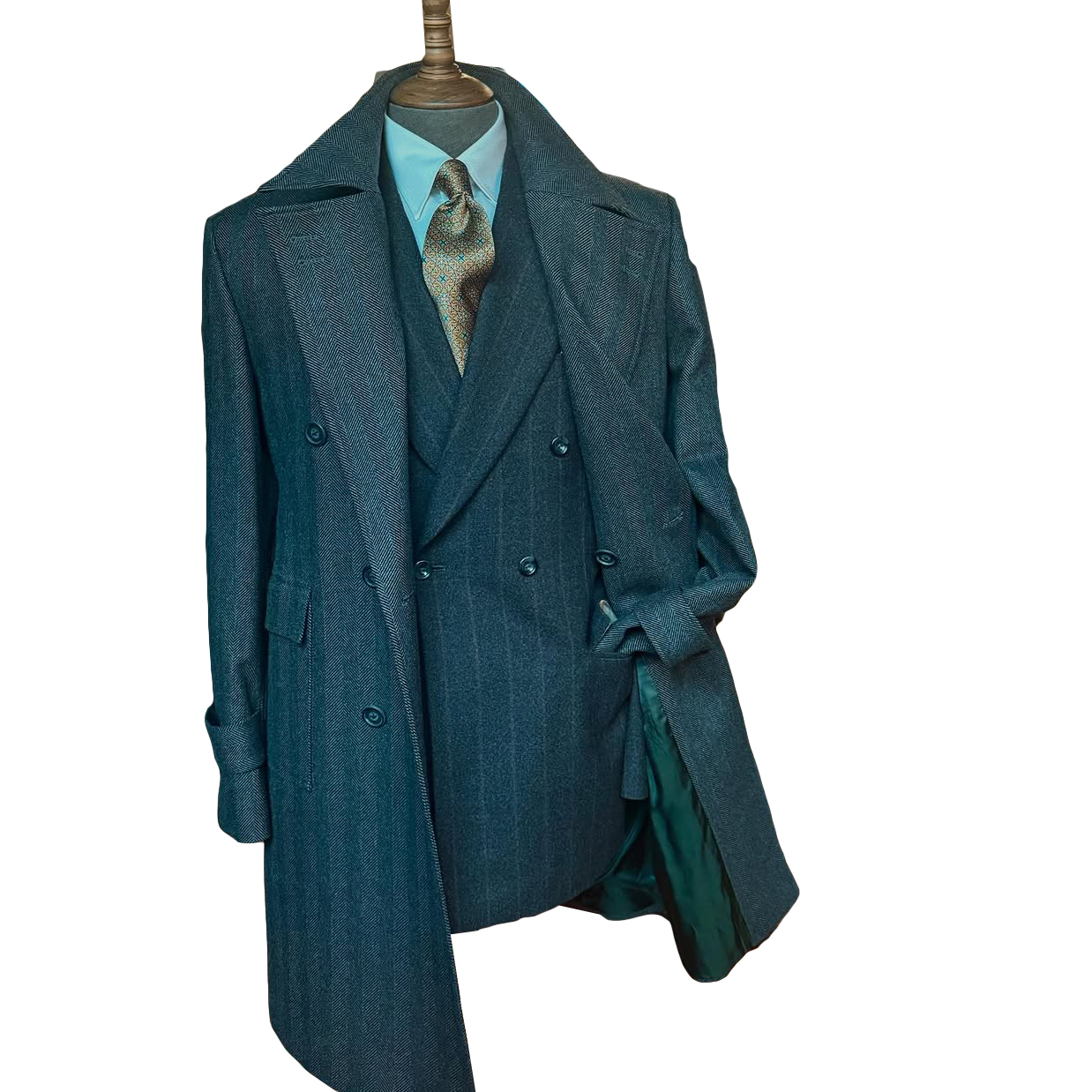 One Piece Coat Men Over Jacket Woolen Blend Overcoat Double Breasted Plus Size Warm Formal Business Tailored Costume Wear