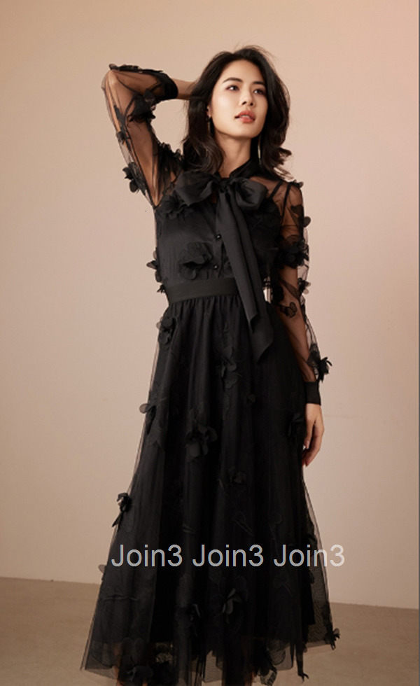 Summer New High Waist Mid-Length Skirt Versatile Lace A-Line Skirt Three-Dimensional Flower Little Black Dress 1691