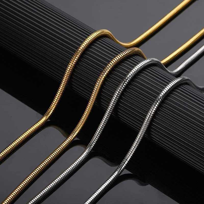304 Stainless Steel Round Snake Chain Necklace Fashion Women and Men Snake Chain Chokers for Jewelry Making Accessories Link Necklace XJ250708