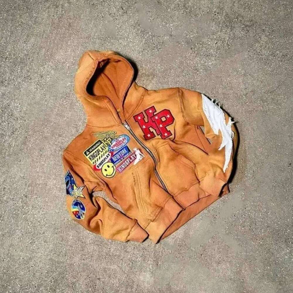 American Retro Zipper Y2k Clothes Mens Womens Haruku Hip Hop Cartoon Graphics Oversized Hoodies Sweatshirts Jackets