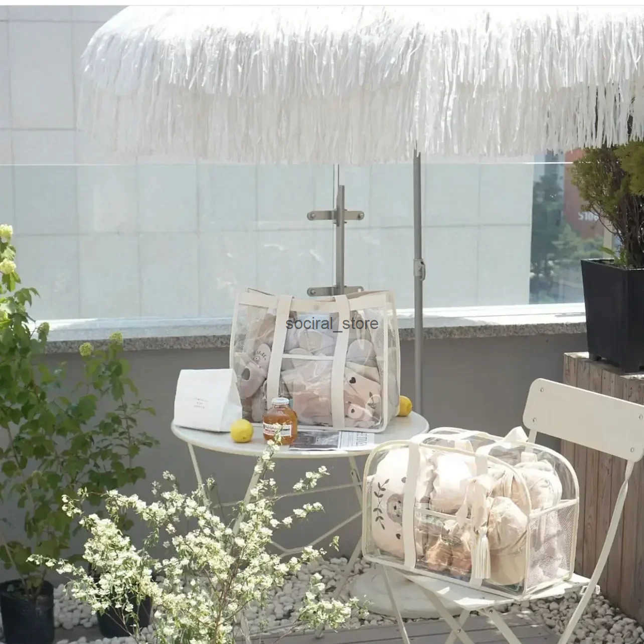 Summer Transparent PVC Beach Bag Waterproof Handbags Capacity Large Shoulder Hanging ket for Baby Stuff Q250728