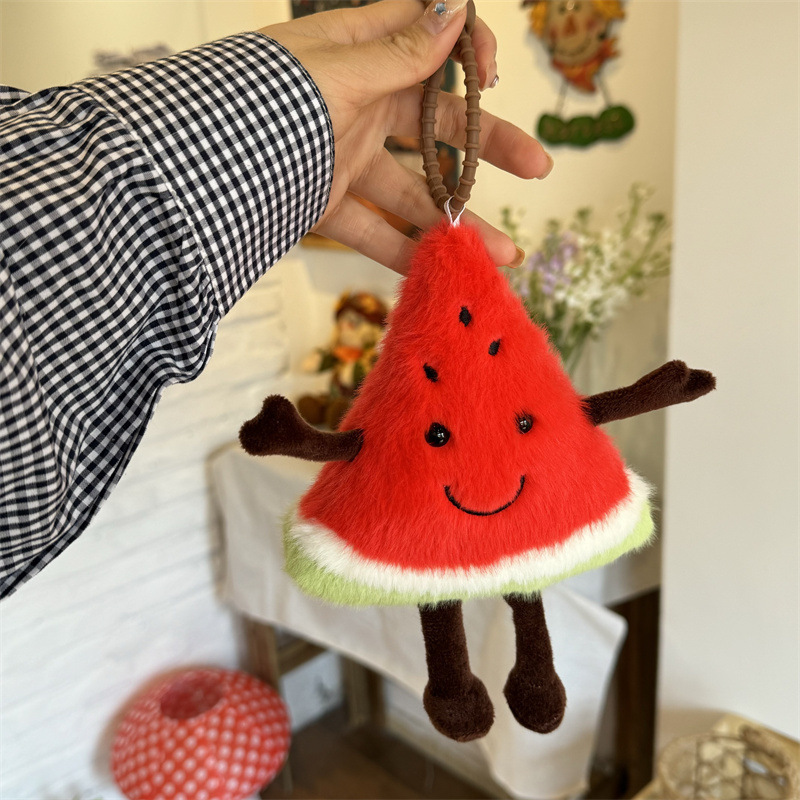 Fun Fruit Plush Toys Stress Relief Mangosteen Lychee Avocado Apple Guava Creative Keychain Plush Toys Doll Wholesale 250726