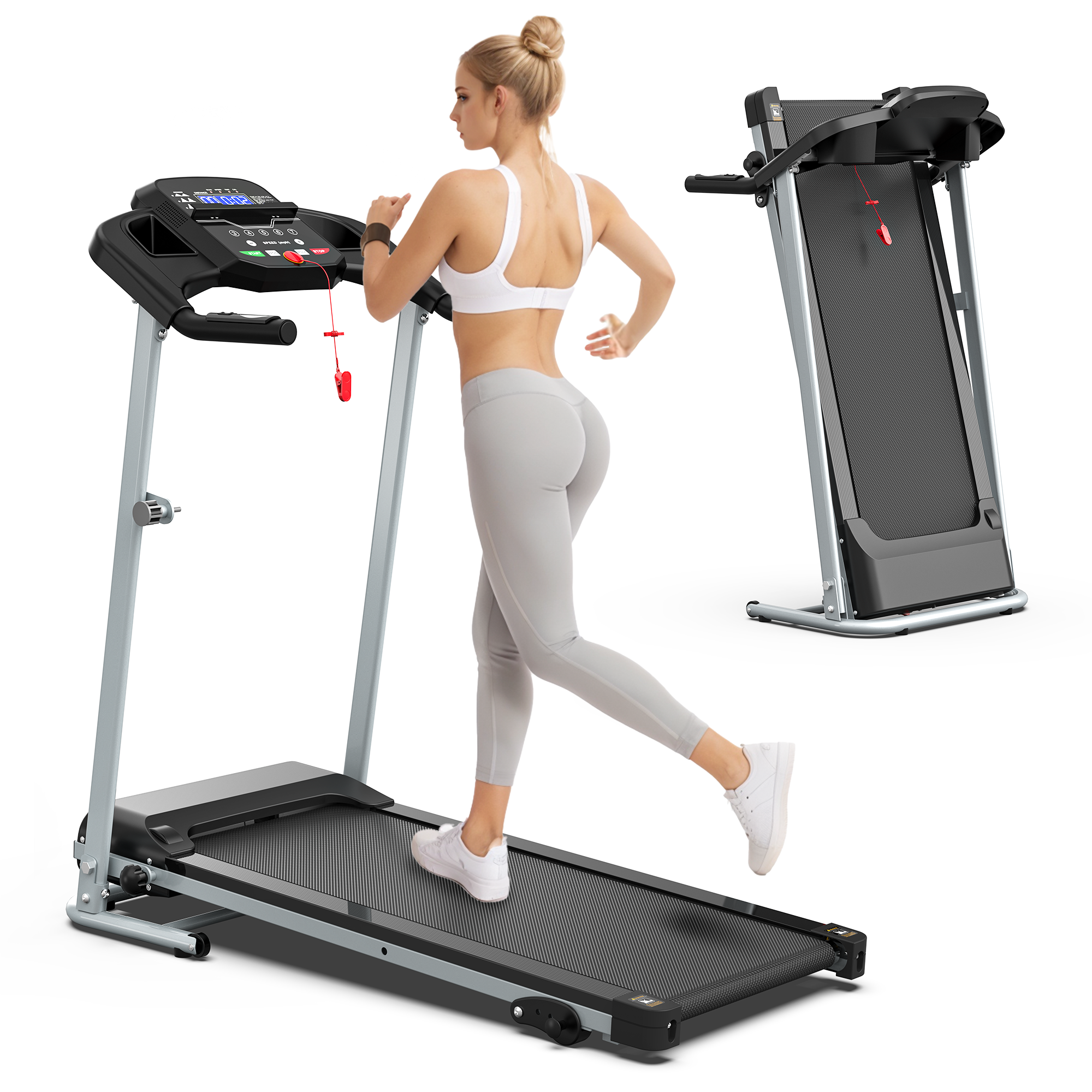 Multi-functional Household Folding Running Machine with Adjustable Speed Settings