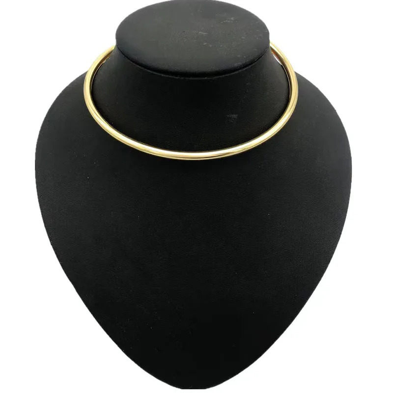 Metal Necklace Circle Choker for Women Simple Fashion Jewelry Party Gift Style 250723