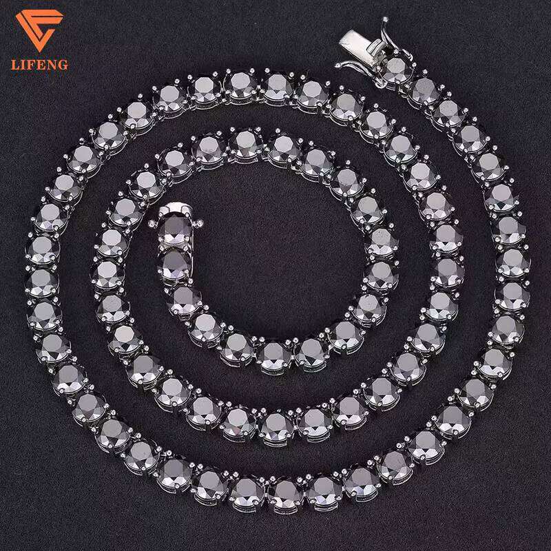 Iced Out Hip Hop Jewelry 3mm 4mm 5mm 6mm VVS Moissanite Tennis Chain Round Brilliant Cut Dia Sier Charm Necklace Women