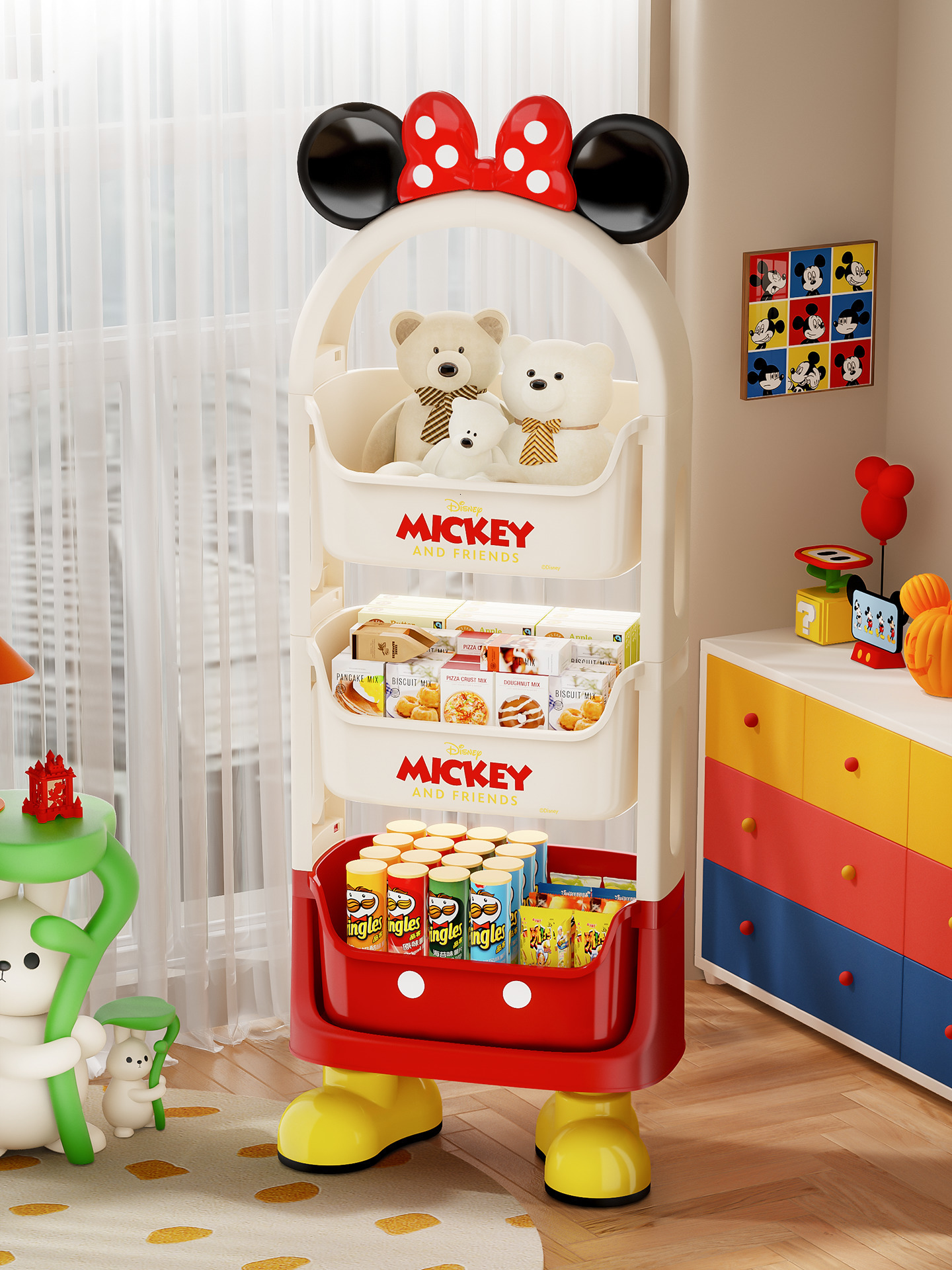 Storage Rack Living Room Floor-standing Multi-layer Snack Rack Home Bedroom Bedside Table Childrens Toy Rack Small Cart 250728