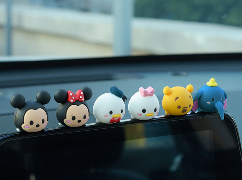 Car Ornaments Interior Decoration Supplies Electric Scooter Cute Car Dashboard Mouse Cartoon Figurine 250728