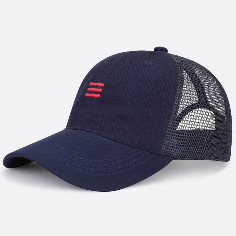 baseball cap Trendy Mesh Trucker Hat - Three - Bar Design, Ventilated, Ideal for Outdoor & Streetwear