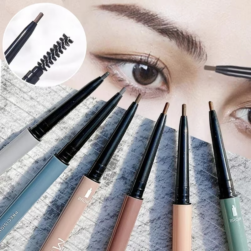 Double Headed Eyebrow Pencil Slender Long Lasting Waterproof Eyebrow Pen Eyebrow Pencil Extremely Fine 1.5mm Head Waterproof Sweatproof Natural Eyebro