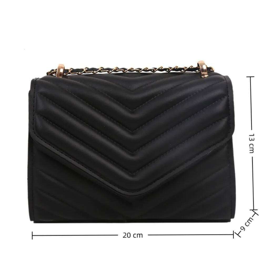 Portable Small Square Minimalist Style PU Leather Crossbody Handbag Solid Color Women's Chain Bag Travel