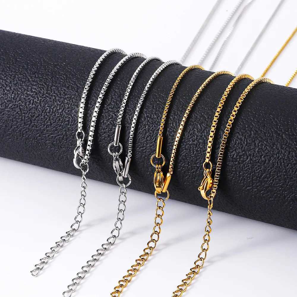 1.2mm Simple Stainless Steel Box Chain Necklace Gold Color Titanium Steel Men Necklace Fashion Women Jewelry Trend Accessories XJ250708