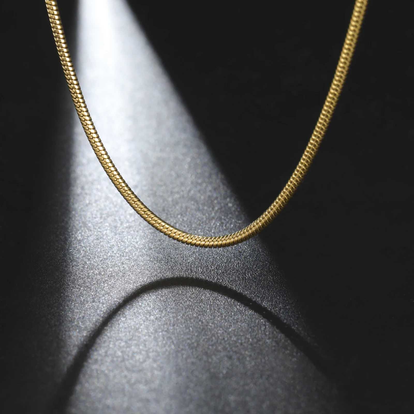 COOLTIME Waterproof Stainless Steel Snake Chain Necklace 0.9/1.2/1.5/2mm High Quality Trendy Chain Jewelry Accessories XJ250708