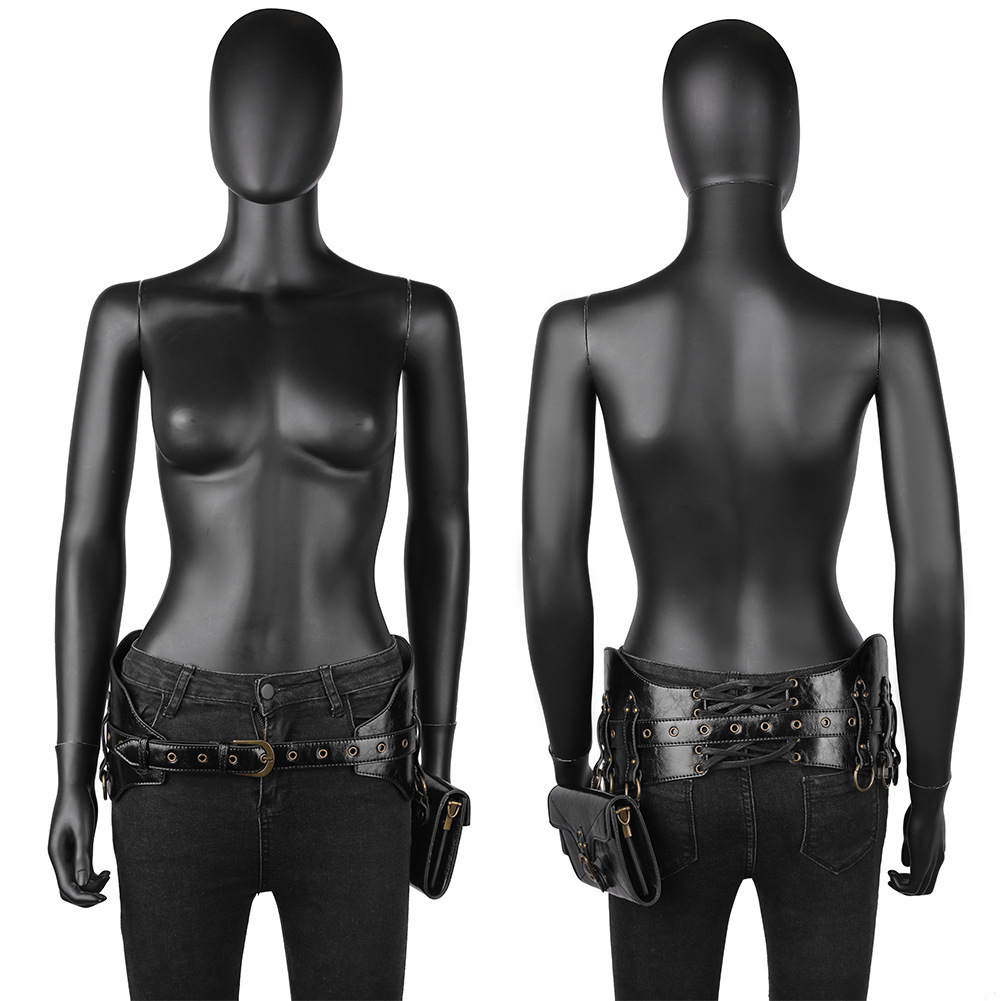 New Guangzhou for Women Steampunk PU Leather Women's Outdoor Phone Accessory Waist Bag ddmymoon