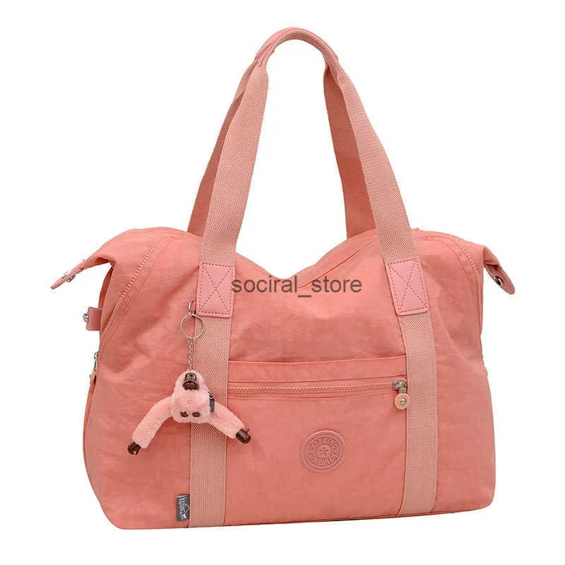 2025 Lightweight Travel Bag - Large Capacity Washable Tote with Monkey Keychain Gym Yoga Duffel for Women Men Weekend Getaway Q250728