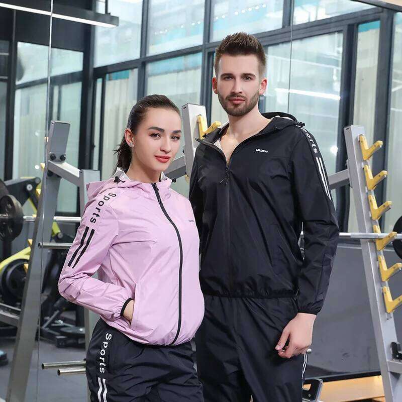 Tre Sweatwear Large Men's And Women's Running Training Sportswear Coat Gym Sweatshirt Quick Dry Sauna Suit