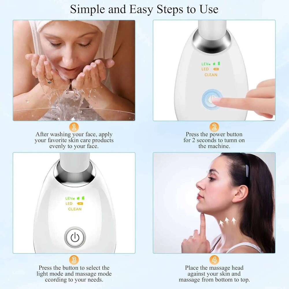 Neck Lifting Device Facial Massager Double Chin Remover Red Light Photon Vibration Beauty Instrument for Face Eye Wrinkle