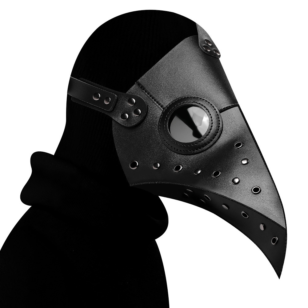 Halloween Punk Party Plague Doctor Beak Mask Bar Stage Performance Supplies Black ddmymoon