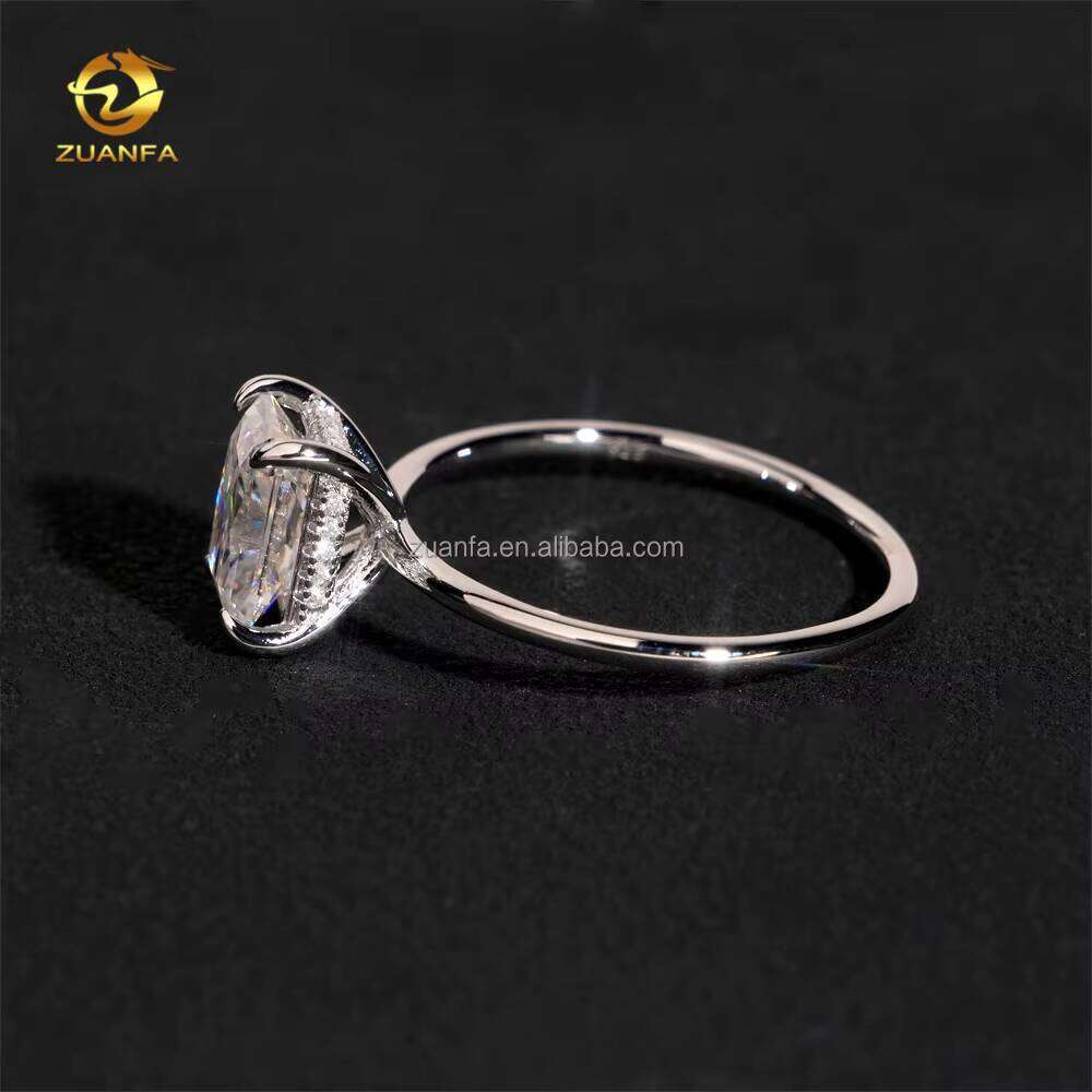 Female Elegant Style Bridal Wedding Jewelry Sier Radiant Moissanite Dia Engagement Ring Women With GRA Certificate