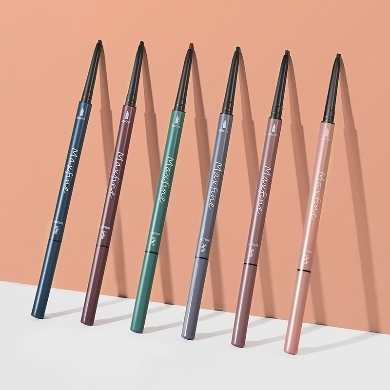 Colored Double Headed Waterproof Eyebrow Pens Eyebrow 2 In 1 Pen 6 Colors Perfect Eyebrow Long-Lasting Natural Makeup Double Head Brown Pencil Waterpr