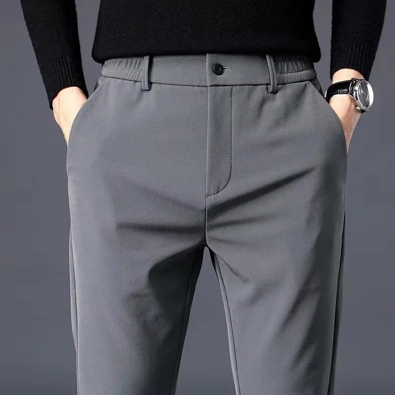 Summer Stretch Soft Suit Pants Men Thin Fashion Business Elastic Waist Korean Slim Brand Clothes Casual Formal Trousers Male 250724