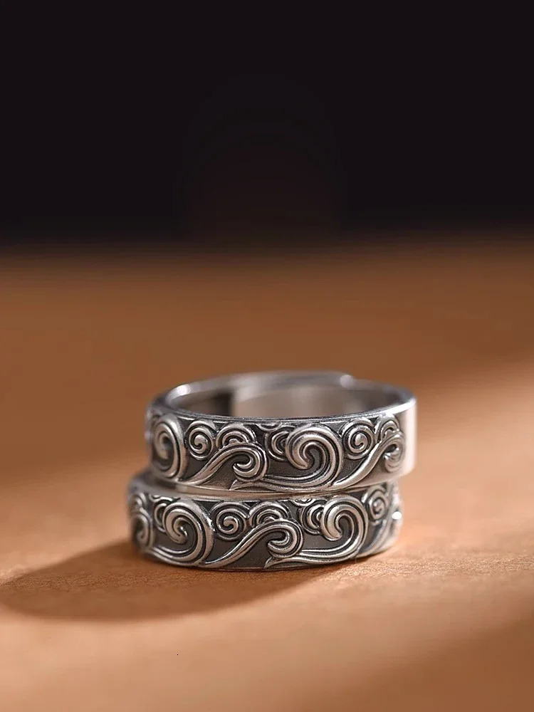 Silver Color Xiangyun Retro Ring for Mens Style Girls Ethnic Style High-end Fashion Jewelry Accessories 250723