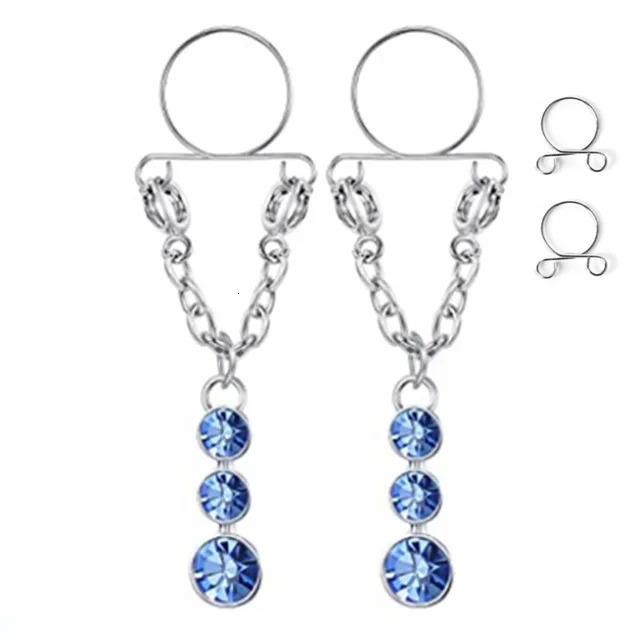 1 Pair Sexy Tassel Crystal Butterfly Pendant Nipple Ring for Women Girls Adjustable Faux Nipple Piercing Body Jewelry 250722