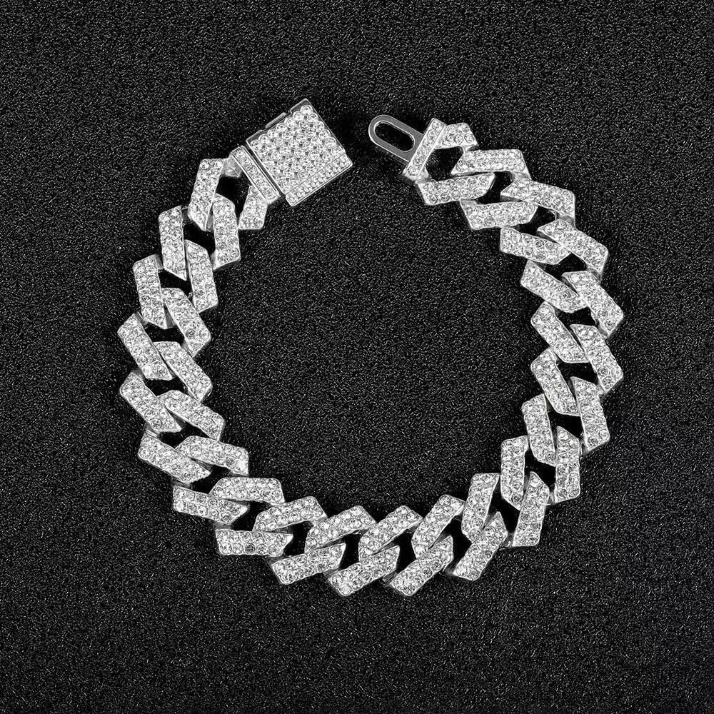 High Quality Hip Hop Bracelet Vvs Moissanite Jewelry Custom 26mm Gold Sparkg Ice Out Sterg Sier Cuban Free shipping