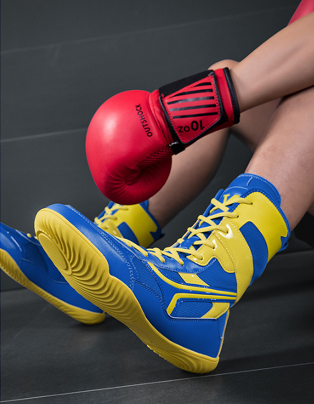 professional boxing shoes competition training fitness shoes men and women indoor gym nonslip hard pull fighting sanda