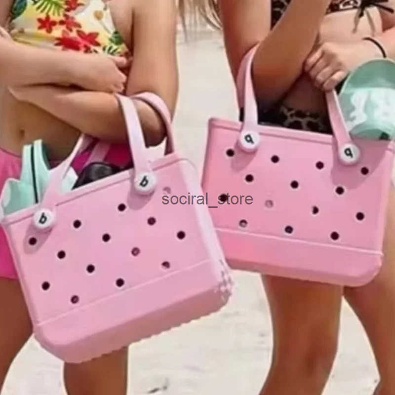 Mini Kid Tote Beach Bag EVA Rubber Waterproof Pool Picnic Travel Storage Basket Women Shopping Handbag Small Child Jelly Sac Bag Q250728